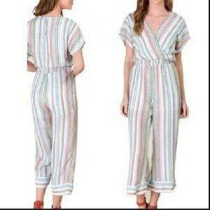 Blue Rain Jumpsuit Striped One Piece Multicolor Pants Suit Womens Size XS